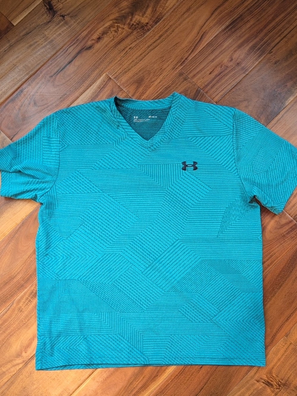 Under Armour Men's Teal Geometric V-Neck Performance Tee